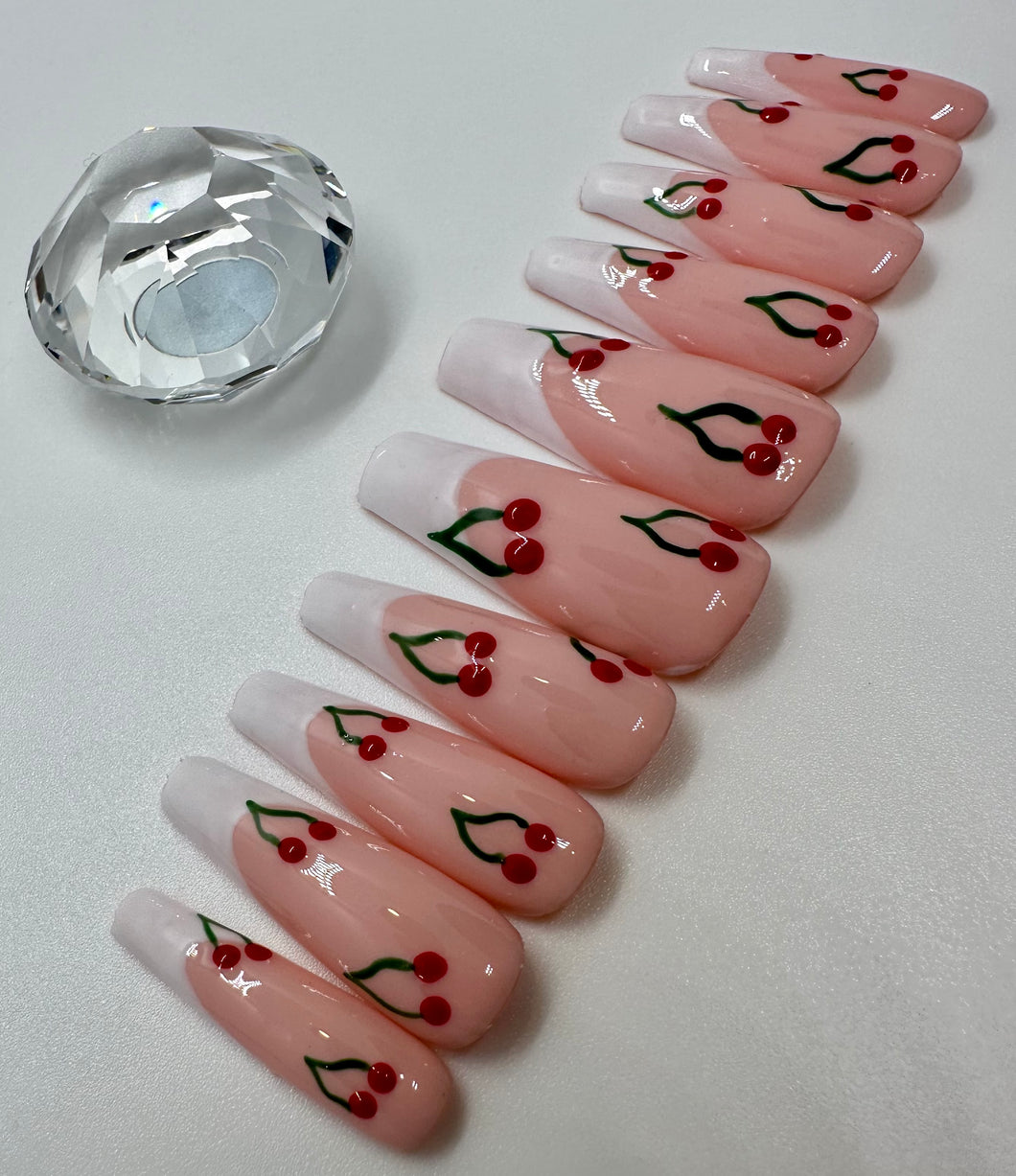 Cherry French Tips