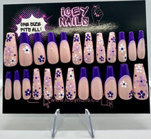 Cargar imagen en el visor de la galería, Purple Daisy Nails
