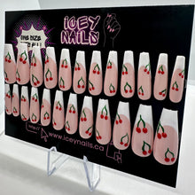 Load image into Gallery viewer, Cherry French Tip Nails
