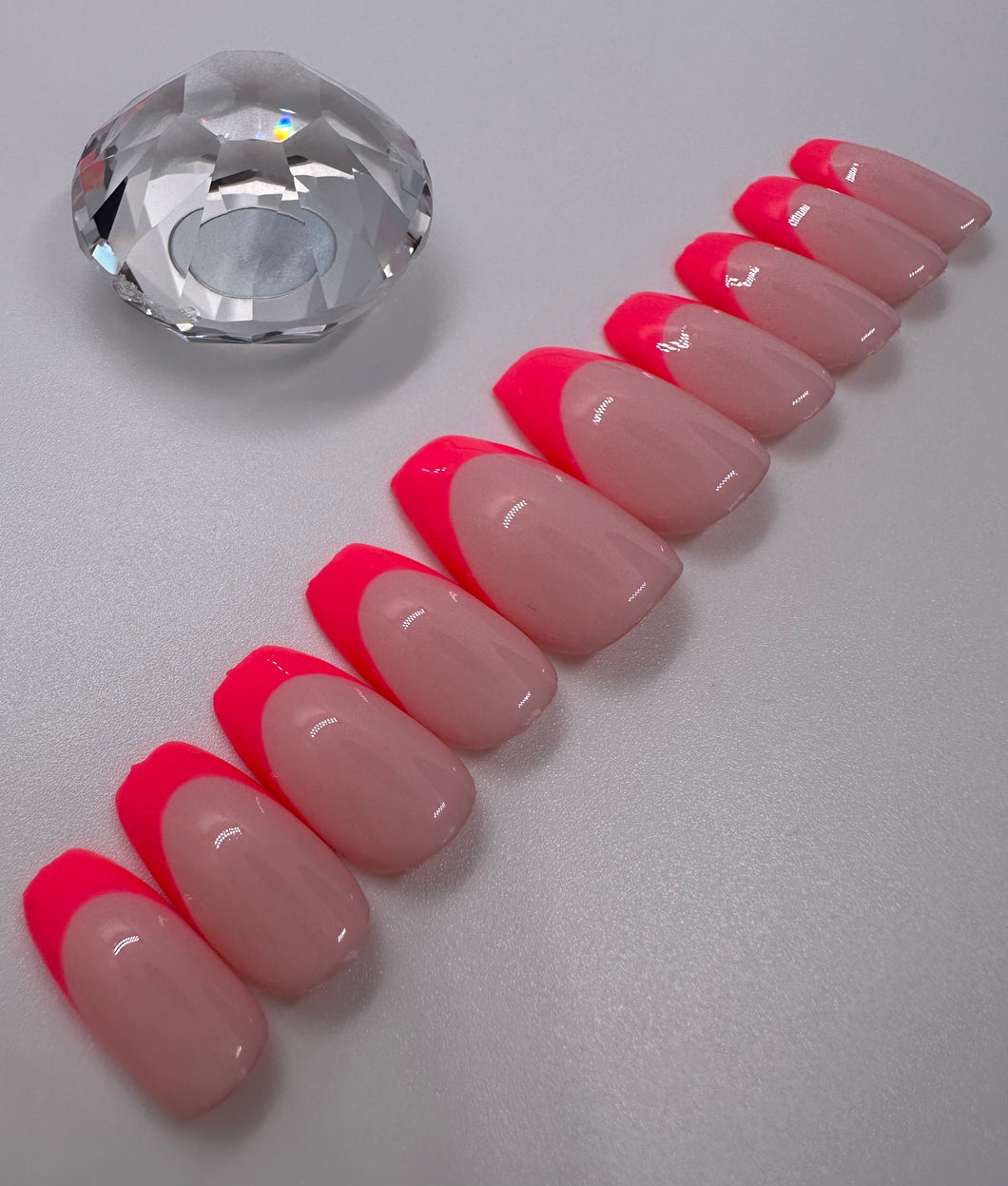 Neon Pink French Tips