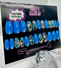 Load image into Gallery viewer, Blue Snowflake Nails
