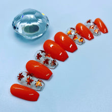 Load image into Gallery viewer, Orange Leaf Nail Set
