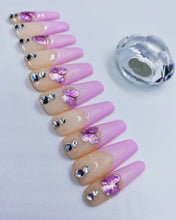 Load image into Gallery viewer, Pink Butterfly French Tips
