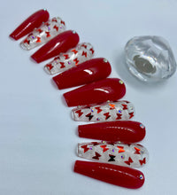 Load image into Gallery viewer, Red Butterfly Nail Set
