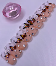 Load image into Gallery viewer, Butterfly Bling French Tips
